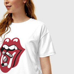 Футболка оверсайз женская Rolling stones pills, цвет: белый — фото 2