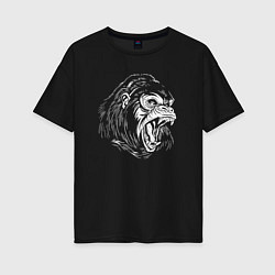 Женская футболка оверсайз Обезьяна горилла