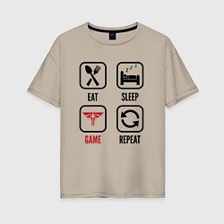 Женская футболка оверсайз Eat - sleep - The Last Of Us - repeat