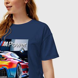 Футболка оверсайз женская BMW M Power - motorsport, цвет: тёмно-синий — фото 2