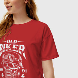 Футболка оверсайз женская Старый байкер, цвет: красный — фото 2