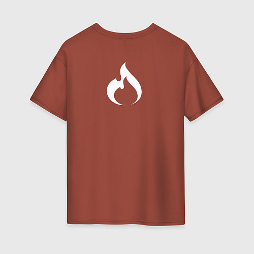 Женская футболка оверсайз Burn / Кирпичный – фото 2