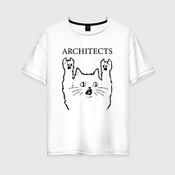 Футболка оверсайз женская Architects - rock cat, цвет: белый