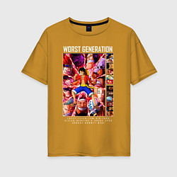 Женская футболка оверсайз One Piece худшее поколение