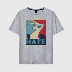 Женская футболка оверсайз Hate bird