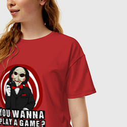 Футболка оверсайз женская You wanna play a game, цвет: красный — фото 2