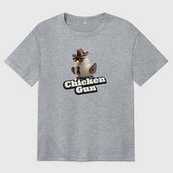 Женская футболка оверсайз Chicken Gun illustration