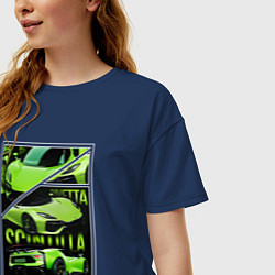 Футболка оверсайз женская Civetta scintilla green, цвет: тёмно-синий — фото 2