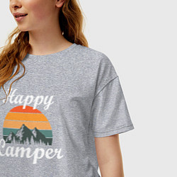 Футболка оверсайз женская Happy camper, цвет: меланж — фото 2