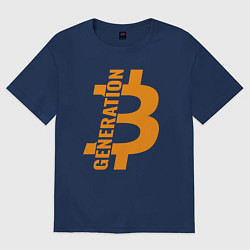 Женская футболка оверсайз Поколение биткоин