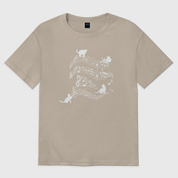 Женская футболка оверсайз Music cats