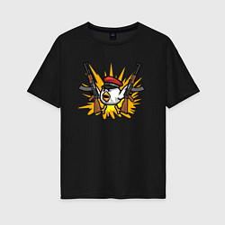 Женская футболка оверсайз Взрывной цыпленок