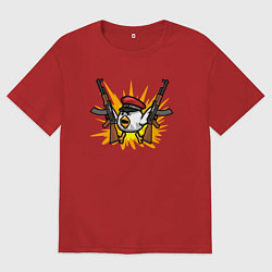 Женская футболка оверсайз Взрывной цыпленок