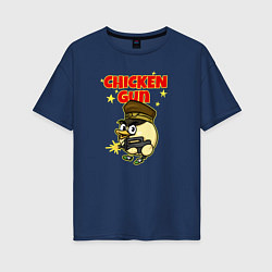 Женская футболка оверсайз Chicken Gun - игра