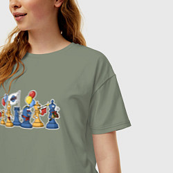 Футболка оверсайз женская Шахматный парад 1 мая, цвет: авокадо — фото 2