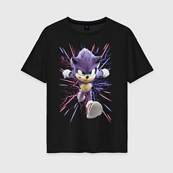Женская футболка оверсайз Sonic is running