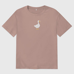 Женская футболка оверсайз Опасный гусь с ножом