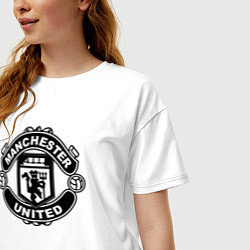 Футболка оверсайз женская Manchester United black, цвет: белый — фото 2