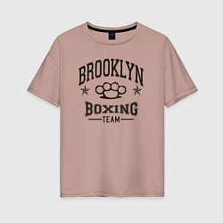 Футболка оверсайз женская Brooklyn boxing, цвет: пыльно-розовый