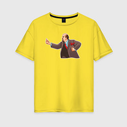 Женская футболка оверсайз Ленин показывает недругу