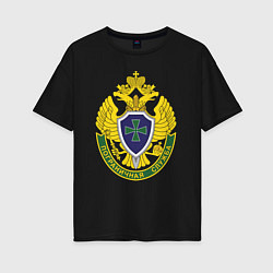 Женская футболка оверсайз Пограничные войска - герб