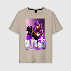 Женская футболка оверсайз Saints Row - shooter - fantasy character