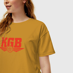 Футболка оверсайз женская KGB Red, цвет: горчичный — фото 2