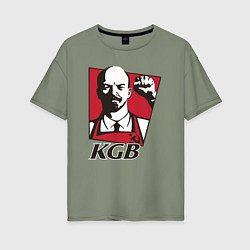 Футболка оверсайз женская KGB Lenin, цвет: авокадо