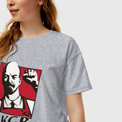 Футболка оверсайз женская KGB Lenin, цвет: меланж — фото 2