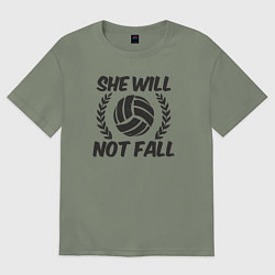Футболка оверсайз женская She will not fall, цвет: авокадо