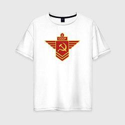 Футболка оверсайз женская Крылья СССР, цвет: белый