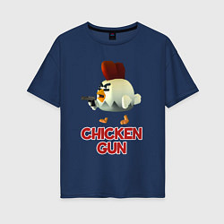 Женская футболка оверсайз Chicken Gun chick