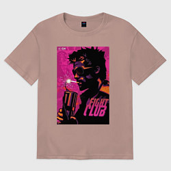 Футболка оверсайз женская The first is right fight club, цвет: пыльно-розовый