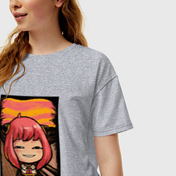 Футболка оверсайз женская Anya forger, цвет: меланж — фото 2