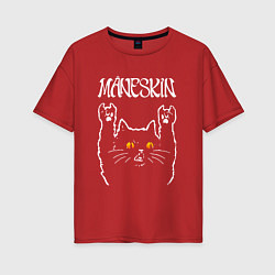 Женская футболка оверсайз Maneskin rock cat