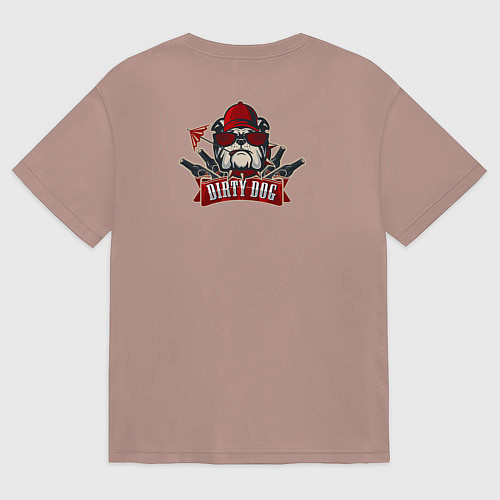 Женская футболка оверсайз Грязный пёс / Пыльно-розовый – фото 2