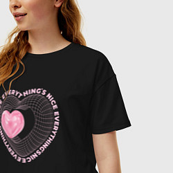 Футболка оверсайз женская Everythings nice, цвет: черный — фото 2