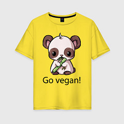 Футболка оверсайз женская Go vegan - motto, цвет: желтый