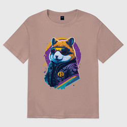 Женская футболка оверсайз Крипто хомяк