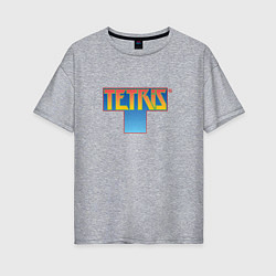 Женская футболка оверсайз Логотип Тетрис