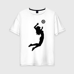 Футболка оверсайз женская Volley girl, цвет: белый
