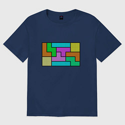 Футболка оверсайз женская Сложенные блоки Тетриса, цвет: тёмно-синий