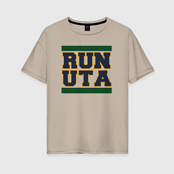Женская футболка оверсайз Run Utah Jazz
