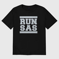 Футболка оверсайз женская Run San Antonio Spurs, цвет: черный