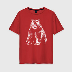 Женская футболка оверсайз Силуэт медведя