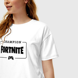 Футболка оверсайз женская Fortnite gaming champion: рамка с лого и джойстико, цвет: белый — фото 2