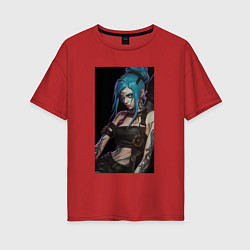 Футболка оверсайз женская Arcane League Of Legends JINX, цвет: красный