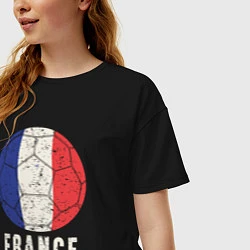 Футболка оверсайз женская Футбол Франции, цвет: черный — фото 2