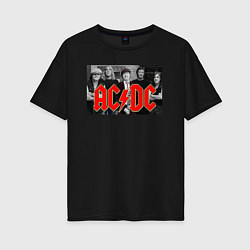 Женская футболка оверсайз AC DC metal