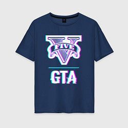 Женская футболка оверсайз GTA в стиле glitch и баги графики
